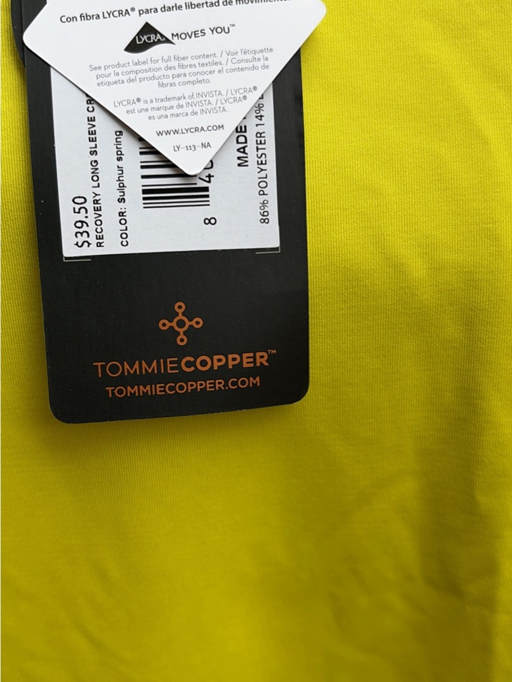 Men's Long Sleeve Recovery Shirt - Sulphur Spring Yellow Tommie Copper